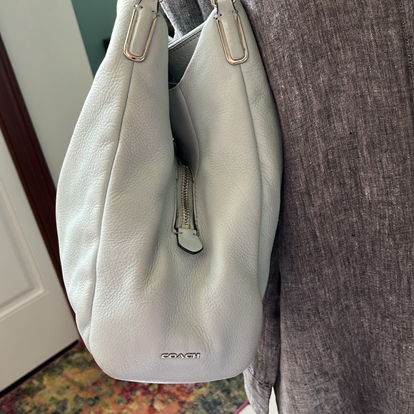 Coach  Phoebe  pebbled leather Light Blue Triple compartment, shoulder bag 26224 - Picture 5 of 17